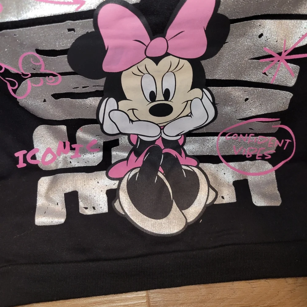 Disney Junior Minnie Mouse 2T Girls 2-Piece Crew Neck Sweater Metallic Pants New